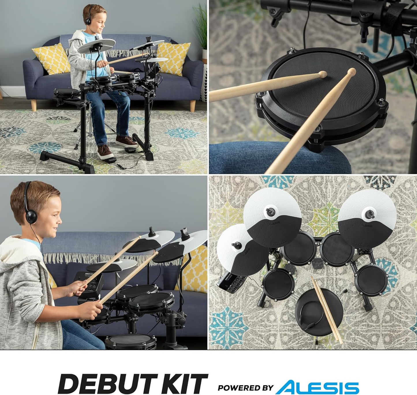 Alesis Debut Kit Kids Electronic Drum Set Mesh Pads