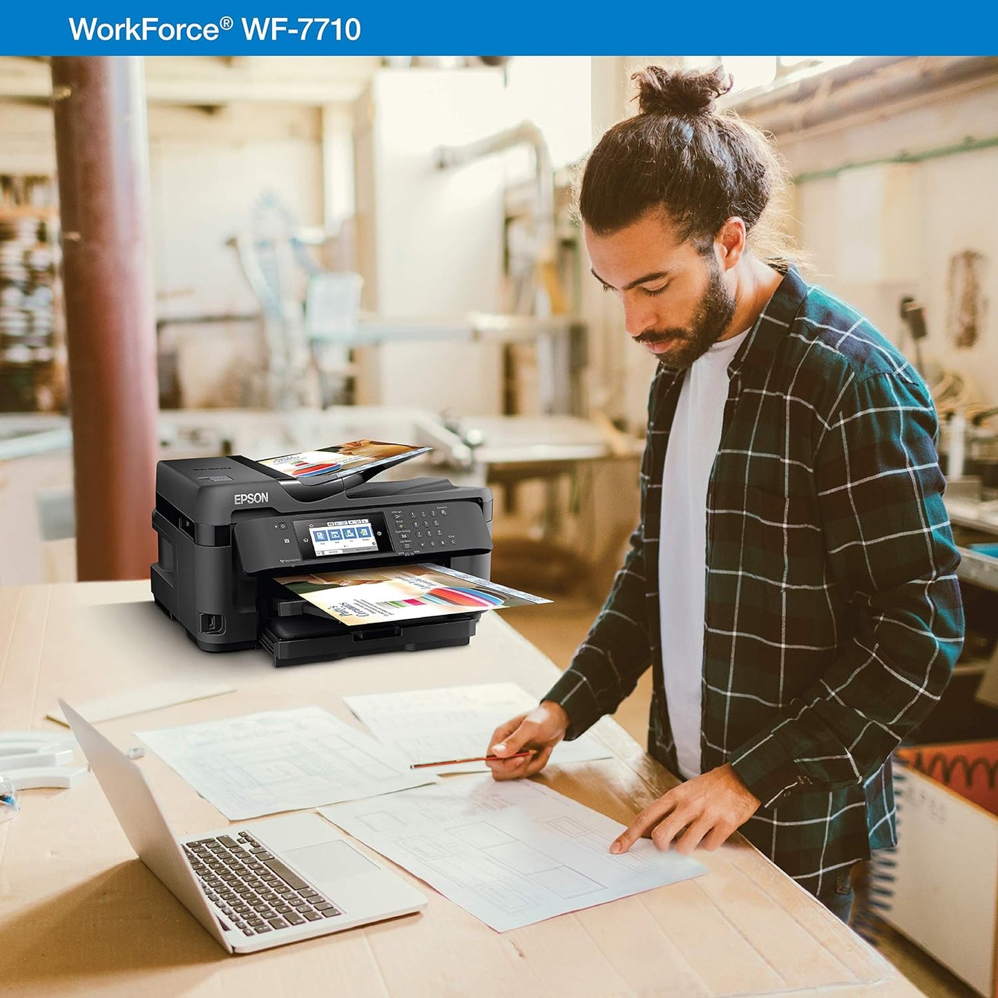 Epson C11CG36201 WorkForce WF-7710 Wireless Wide-Format Printer