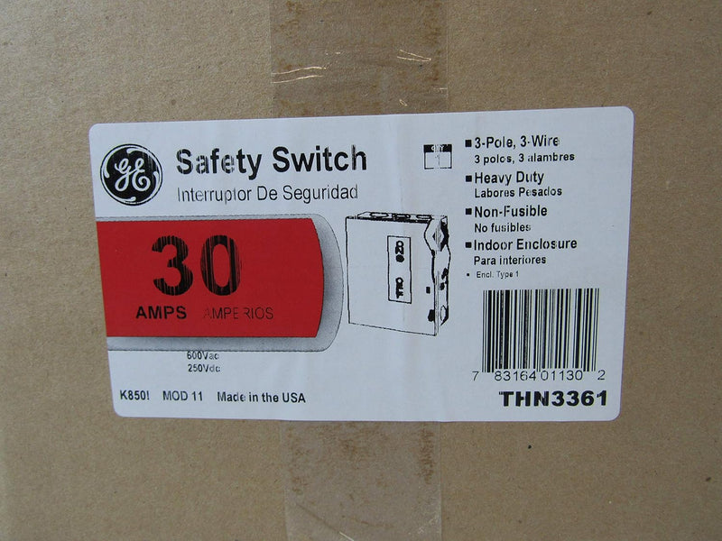 GE THN3361 30A 600V 3Ph N1 Non-Fused Switch — main product image
