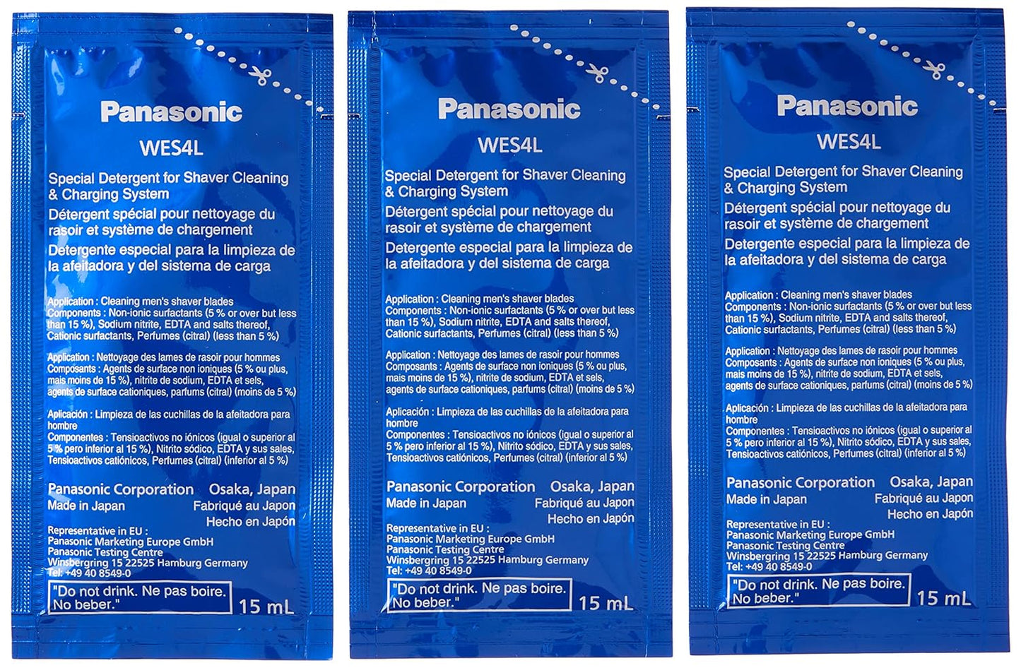 Panasonic WES4L03 Shaver Cleaning Solution Refill 3-Pack