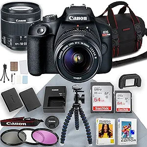 Canon Rebel T100 DSLR Camera with 18-55mm Lens Bundle