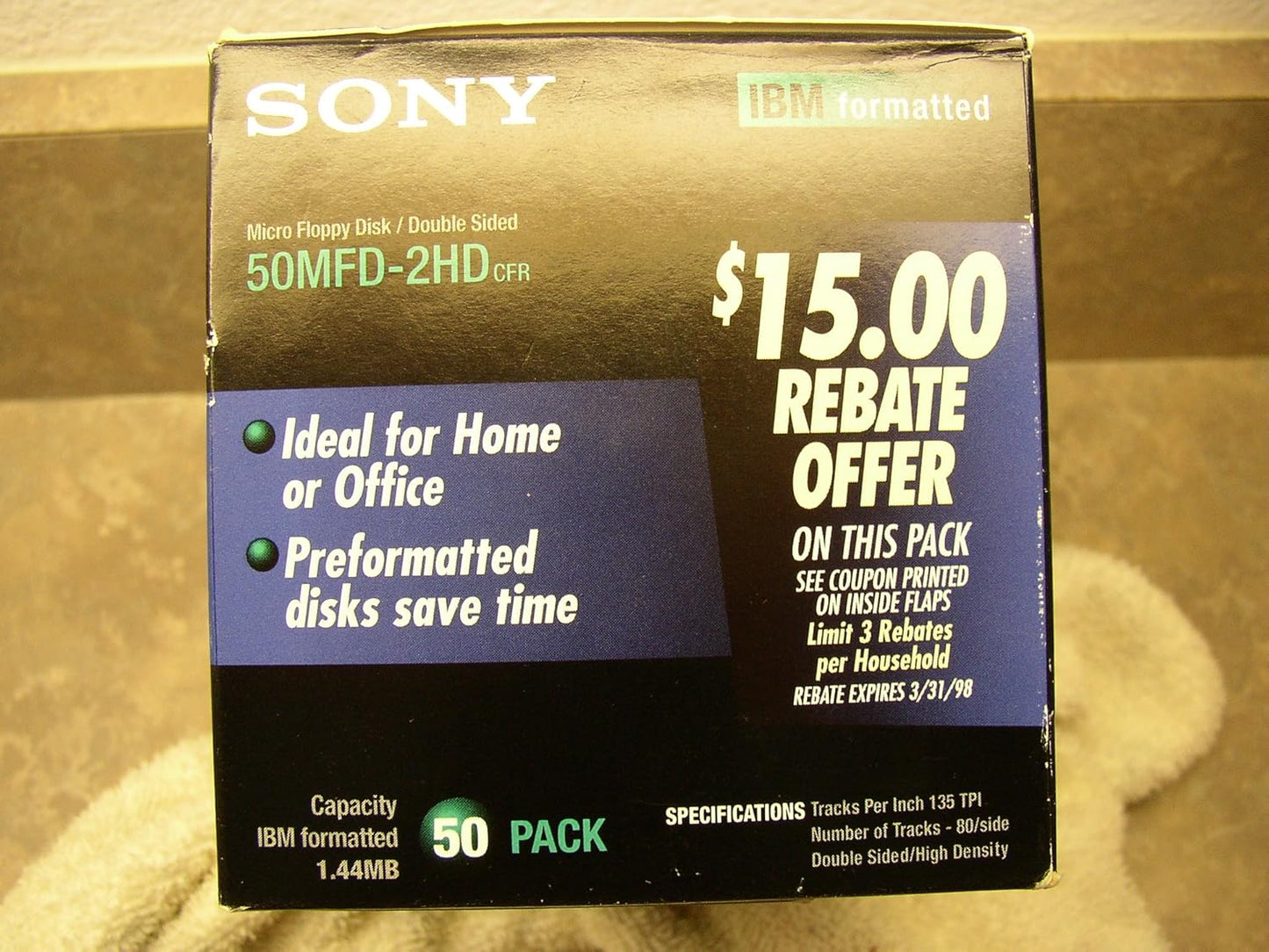 Sony 50MFD2HDCF 1.44MB 3.5" Floppy Disks (50-Pack)