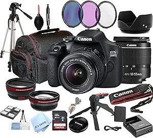 Canon EOS 2000D (Rebel T7) DSLR Camera Kit - Renewed