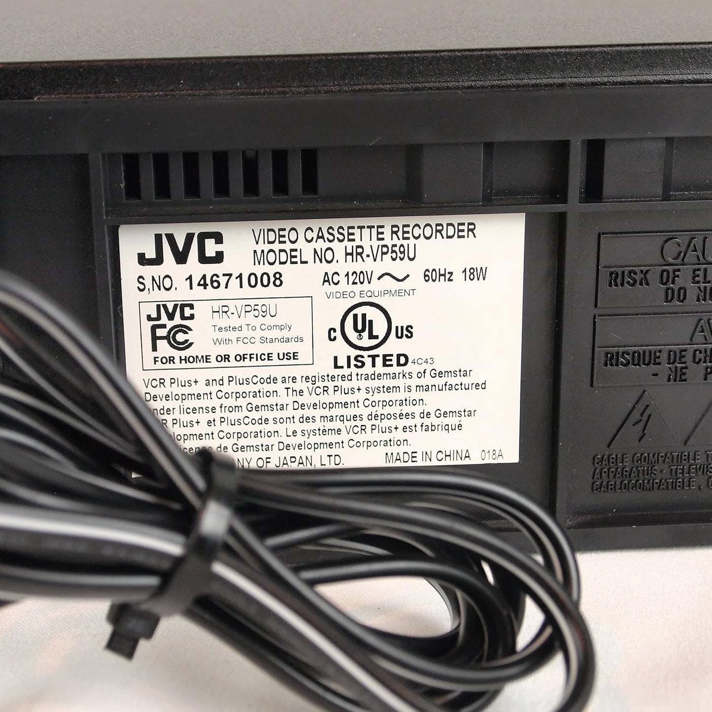 JVC HR-VP59U Hi-Fi VCR - VHS Player Recorder