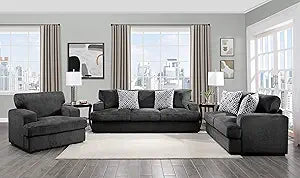 Lexicon S189318CBN*3 Putnam 3-Piece Living Room Set, Gray