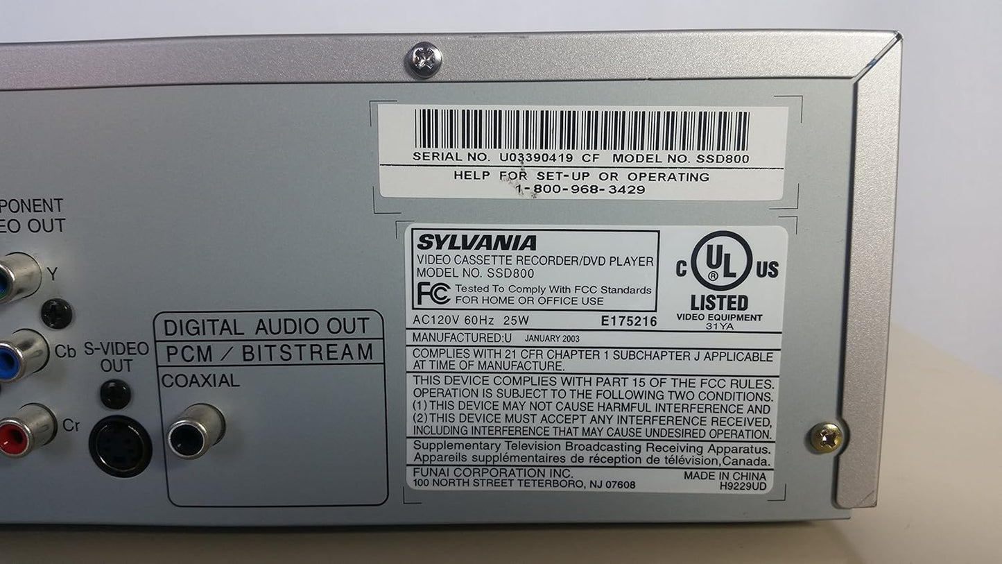 Sylvania SSD800 Dual-Deck DVD/VCR Combo