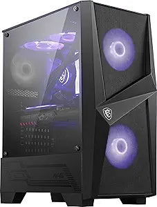 MSI MAGFORGE100M Mid-Tower PC Gaming Case with RGB Fans