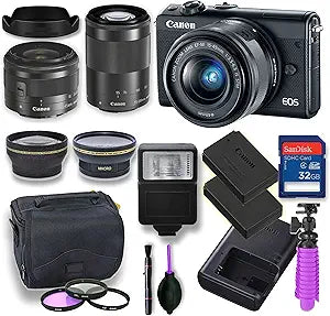 Canon M100 Kit 15-45mm & 55-200mm Lenses