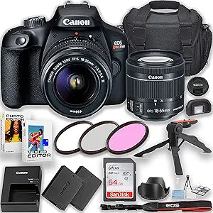 Canon EOS Rebel T100 DSLR Camera + Lens Bundle