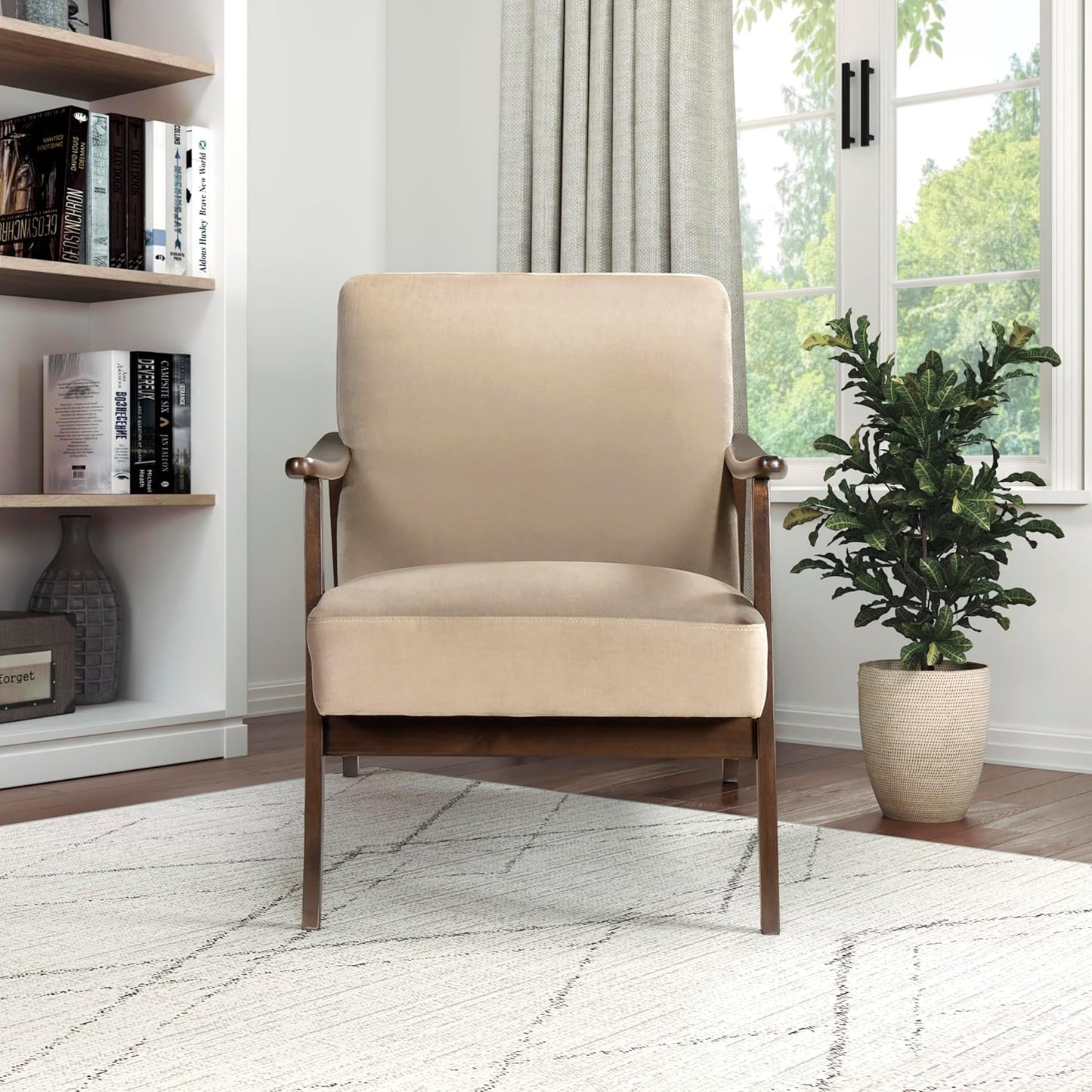 Lexicon 194840258988 Mid Century Modern Velvet Accent Chair