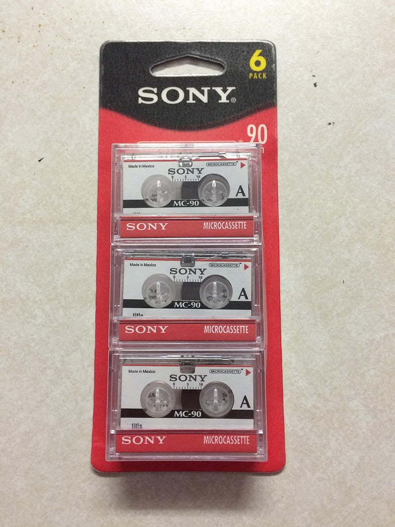Sony LYSB001FLUYK4-CMPTRACCS MC90 Microcassette Audio Tapes 6-Pack — main product image
