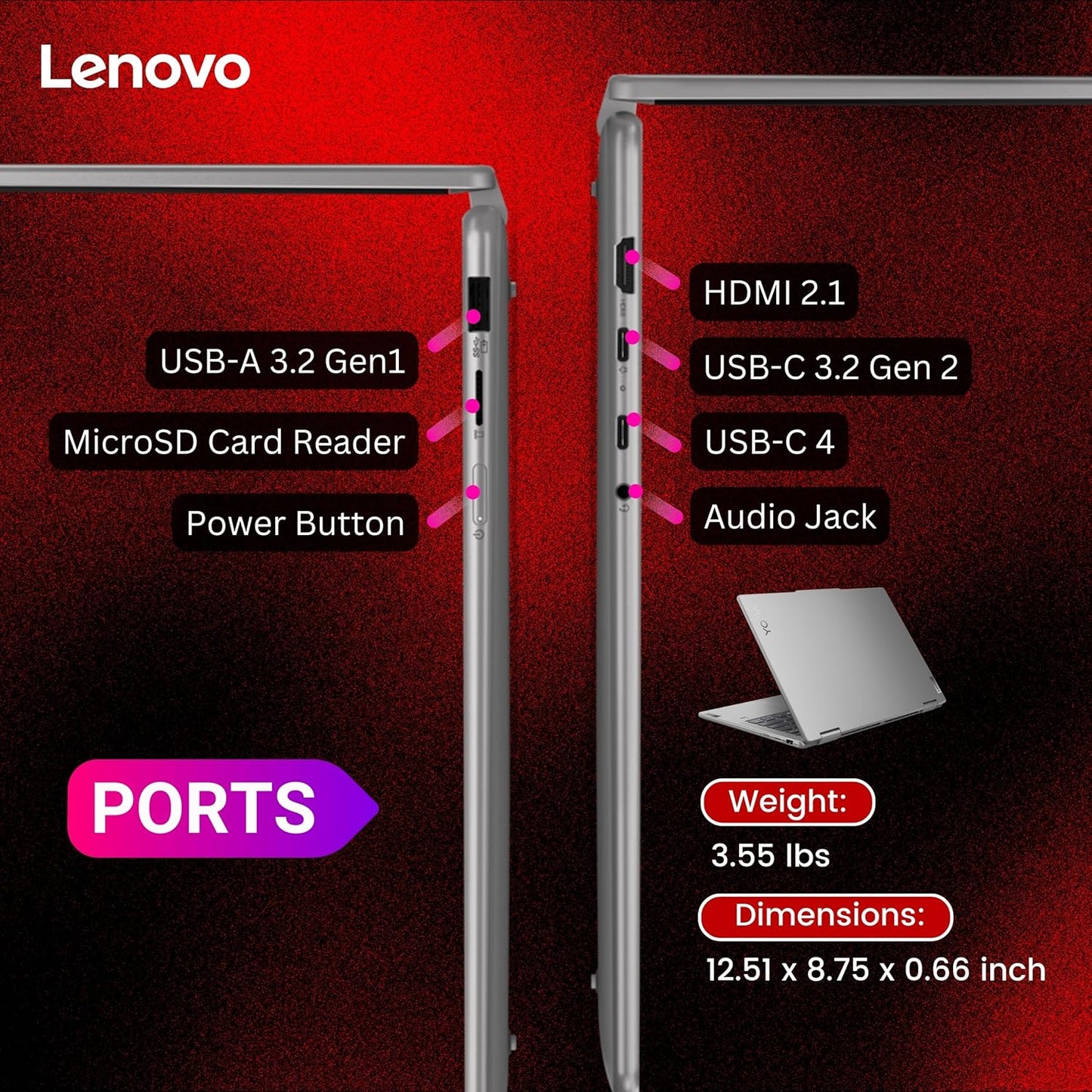 Lenovo Yoga 7 AI Laptop 14" Ryzen 7 2TB SSD Touchscreen