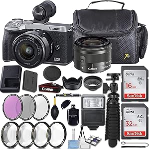 Canon M6 Mark II Mirrorless Camera Kit - 15-45mm Lens, EVF, 48GB