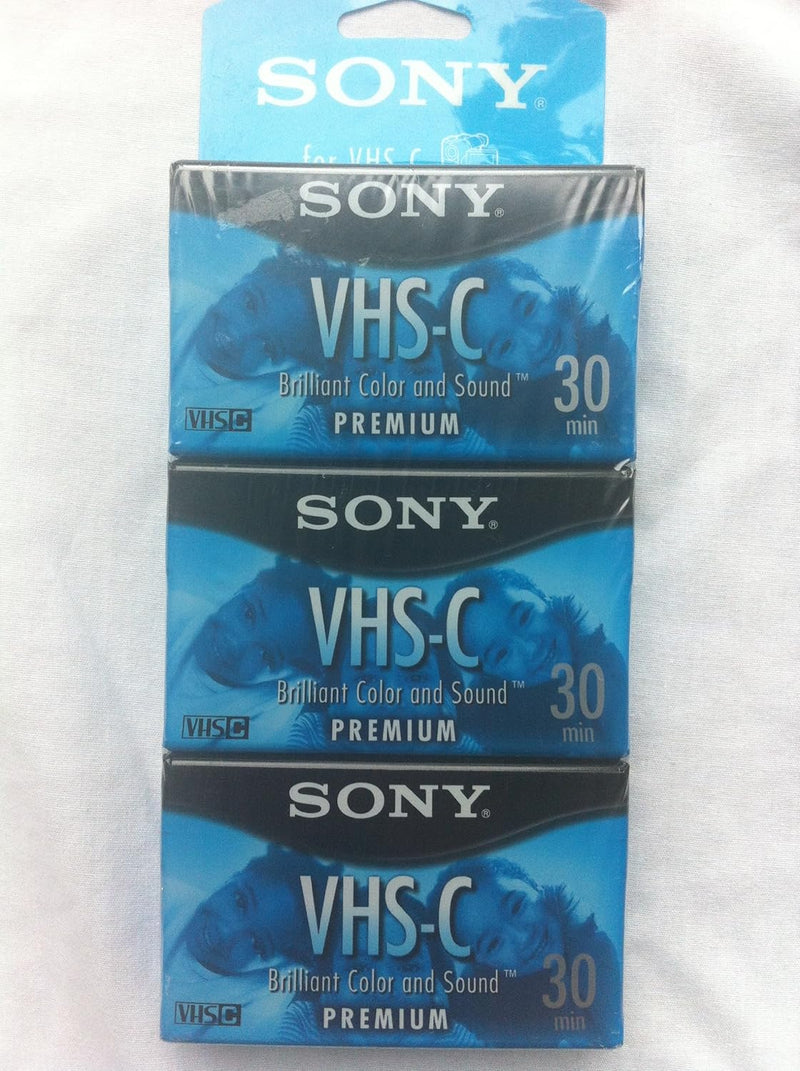 Sony VHS-C Premium 30 Min Videocassette 3-Pack — main product image