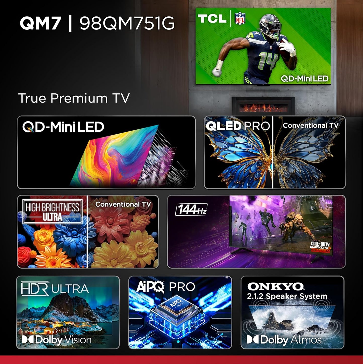 TCL 98QM751G 98" QLED 4K QD-Mini LED Google TV (2024)