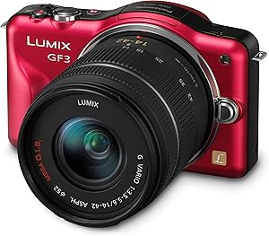 Panasonic Lumix DMC-GF3 Red 12MP Micro 4/3 Camera