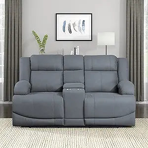 Lexicon Landwood Graphite Blue Power Reclining Loveseat