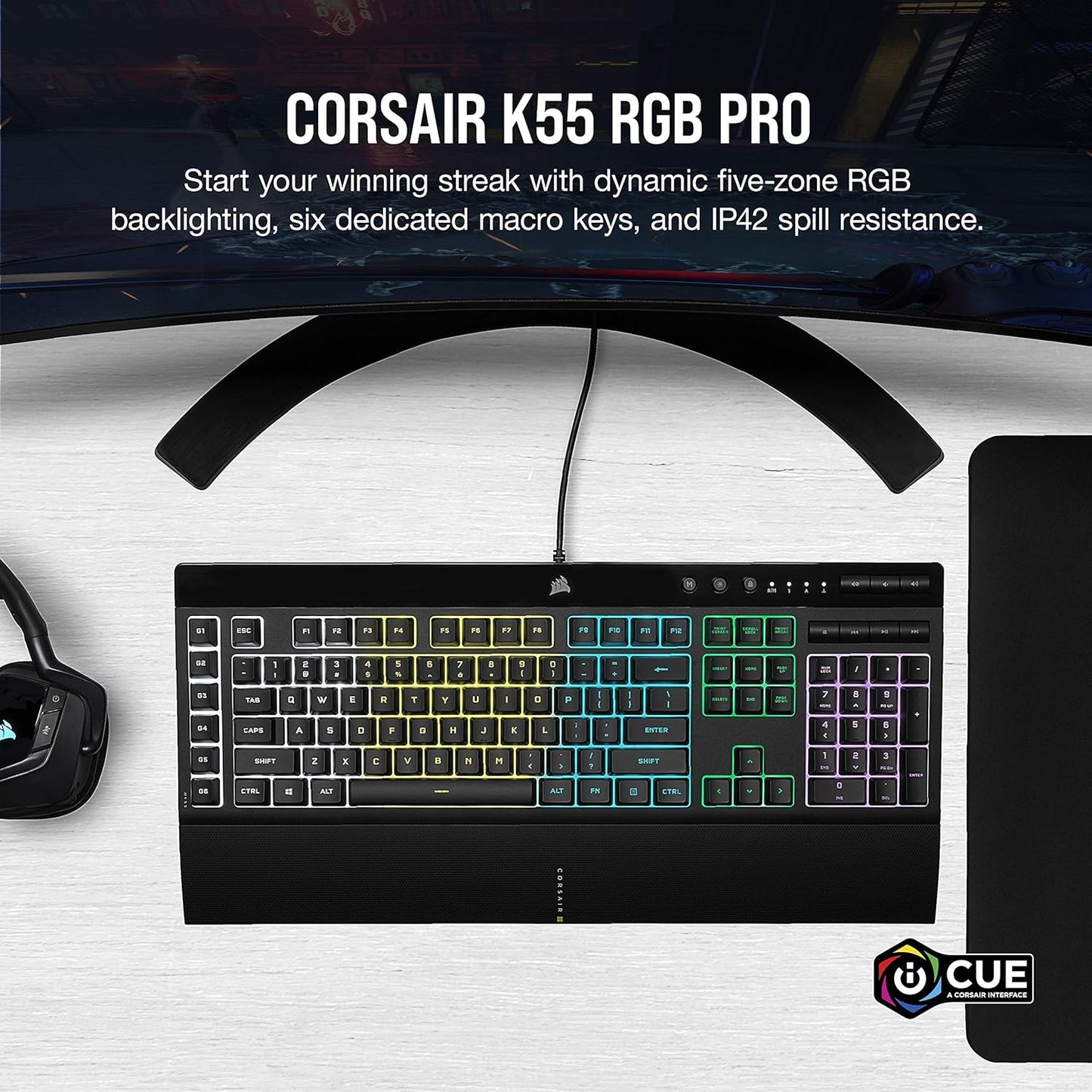 Corsair CH-9226765-NA/FF K55 RGB Pro Gaming Keyboard
