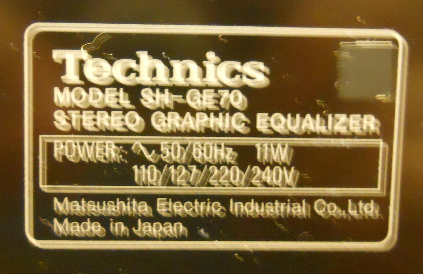 Technics SH-GE70 Stereo Graphic Equalizer 7-Band