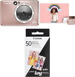 Canon Ivy CLIQ+ Instant Camera Printer - Rose Gold + Zink Paper