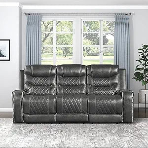 Lexicon Derringer Power Reclining Sofa Gray USB Port — main product image