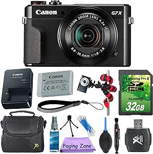 Canon G7x Mark II Camera Bundle with 32GB Memory Card
