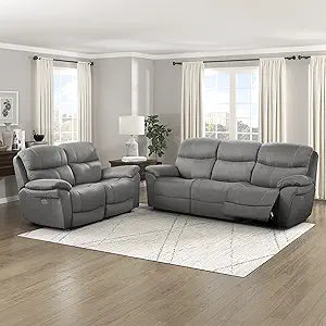 Lexicon 194840177180 Lapointe Reclining Living Room Set Gray