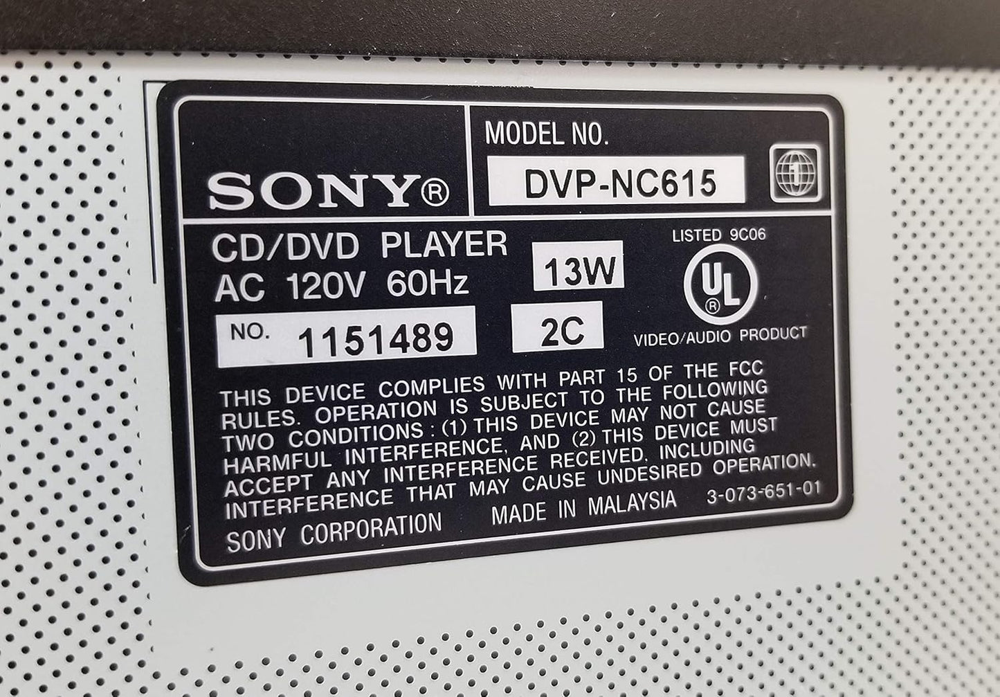 Sony DVP-NC615/B - 5-Disc DVD Changer - MP3 Playback