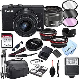 Canon EOS M200 Mirrorless Camera 24pc Bundle (Renewed)