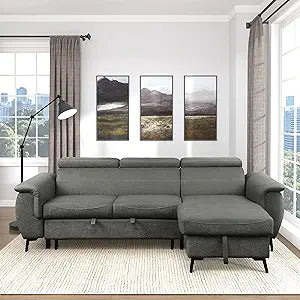Lexicon Dentsville Gray Reversible Sofa Chaise Sleeper