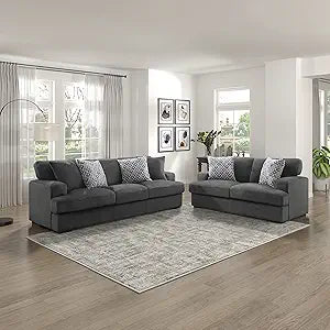 Lexicon 194840166160 Demi 2-Piece Gray Living Room Set