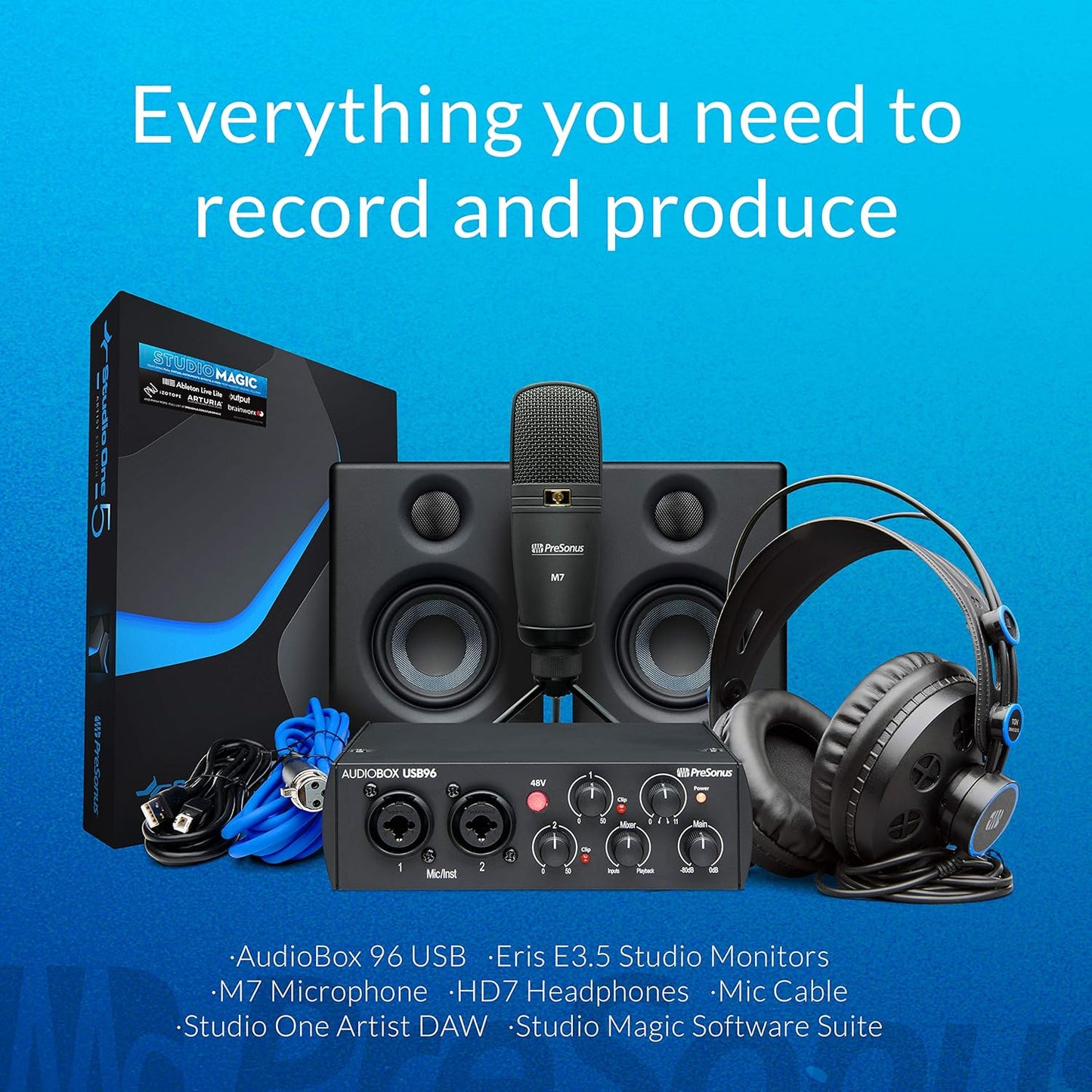 PreSonus AUDIOBOX 96K 25TH ULTIMATE Studio Recording Bundle
