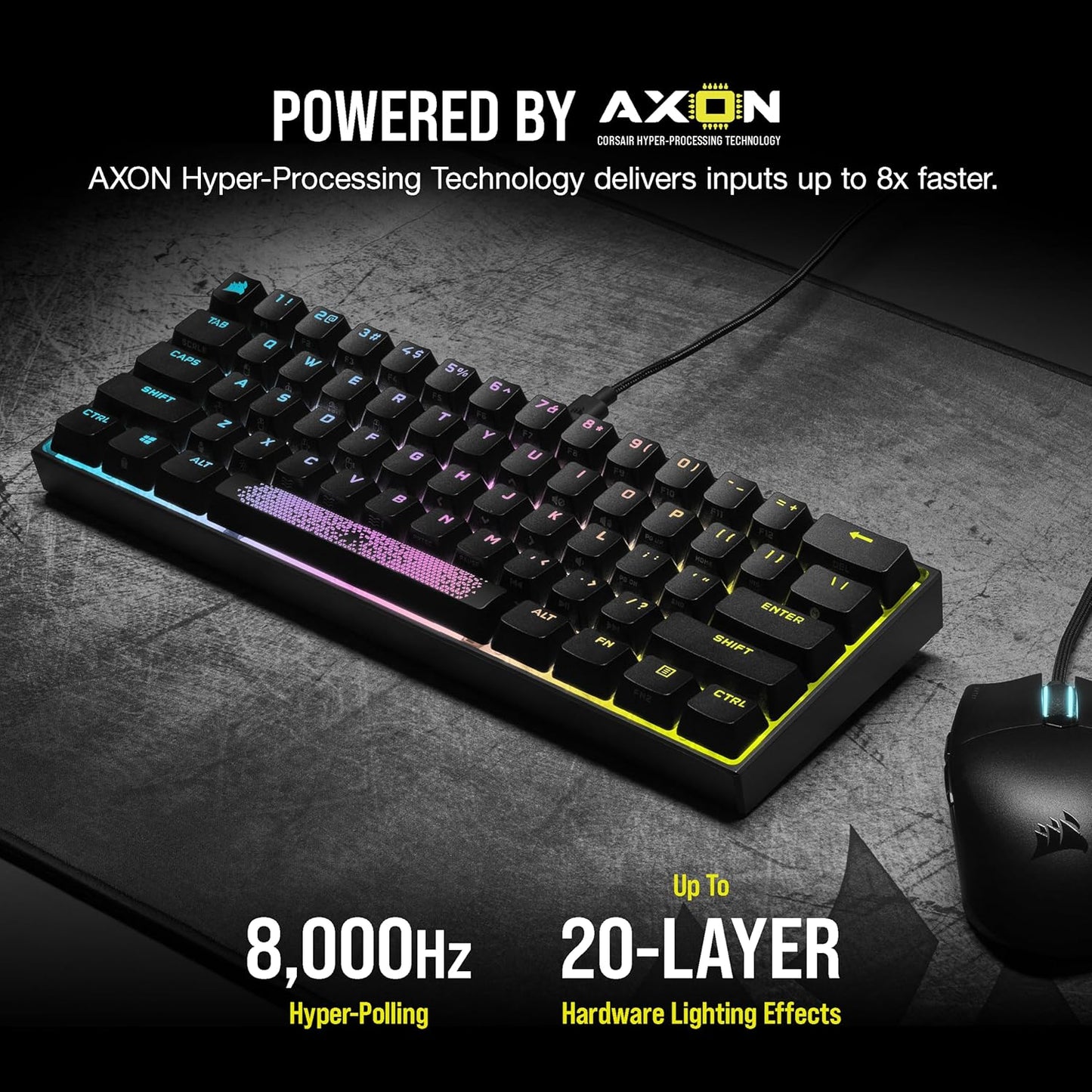 Corsair CH-9194012-NA K65 RGB Mini 60% Keyboard Cherry MX