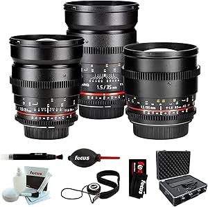 Samyang Full Cine Lens Kit 24mm 35mm 85mm Canon VDSLR