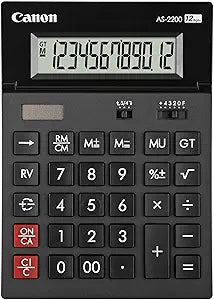 Canon AS-2200 Desktop Calculator 12-Digit Display