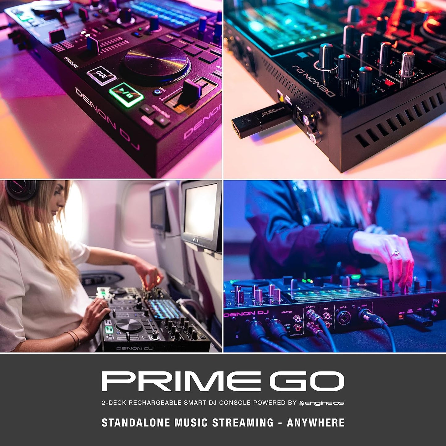 Denon DJ PRIMEGO Portable DJ Controller Mixer WIFI Streaming