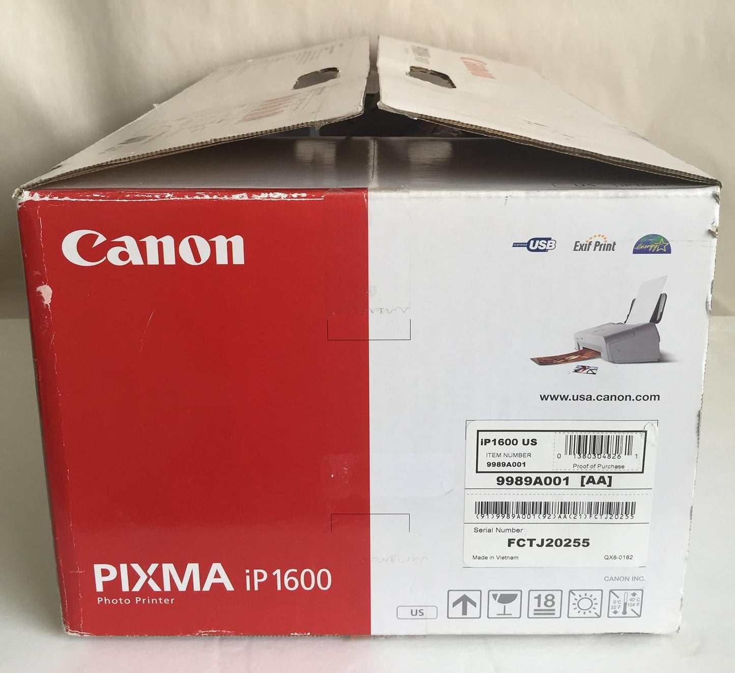 Canon 9989A001 PIXMA iP1600 Photo Printer (White)