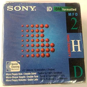 Sony 10MFD2HDLF Floppy Disks - 3.5-Inch 2HD IBM Formatted