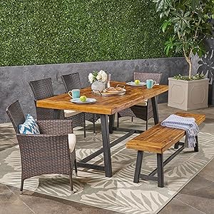 Misc Outdoor 6-Piece Acacia Wood Dining Set — main product image