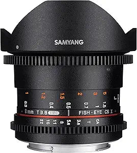 Samyang 7522 8mm T3.8 VDSLR II Canon Video Lens