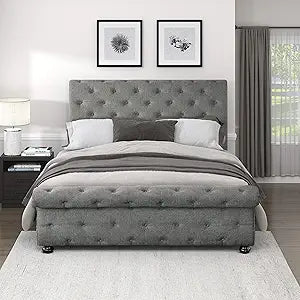 Lexicon 194840156680 Nairne Cal King Sleigh Bed - Dark Gray
