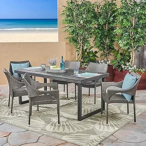 Misc Outdoor 7-Piece Acacia Wood Dining Set — main product image