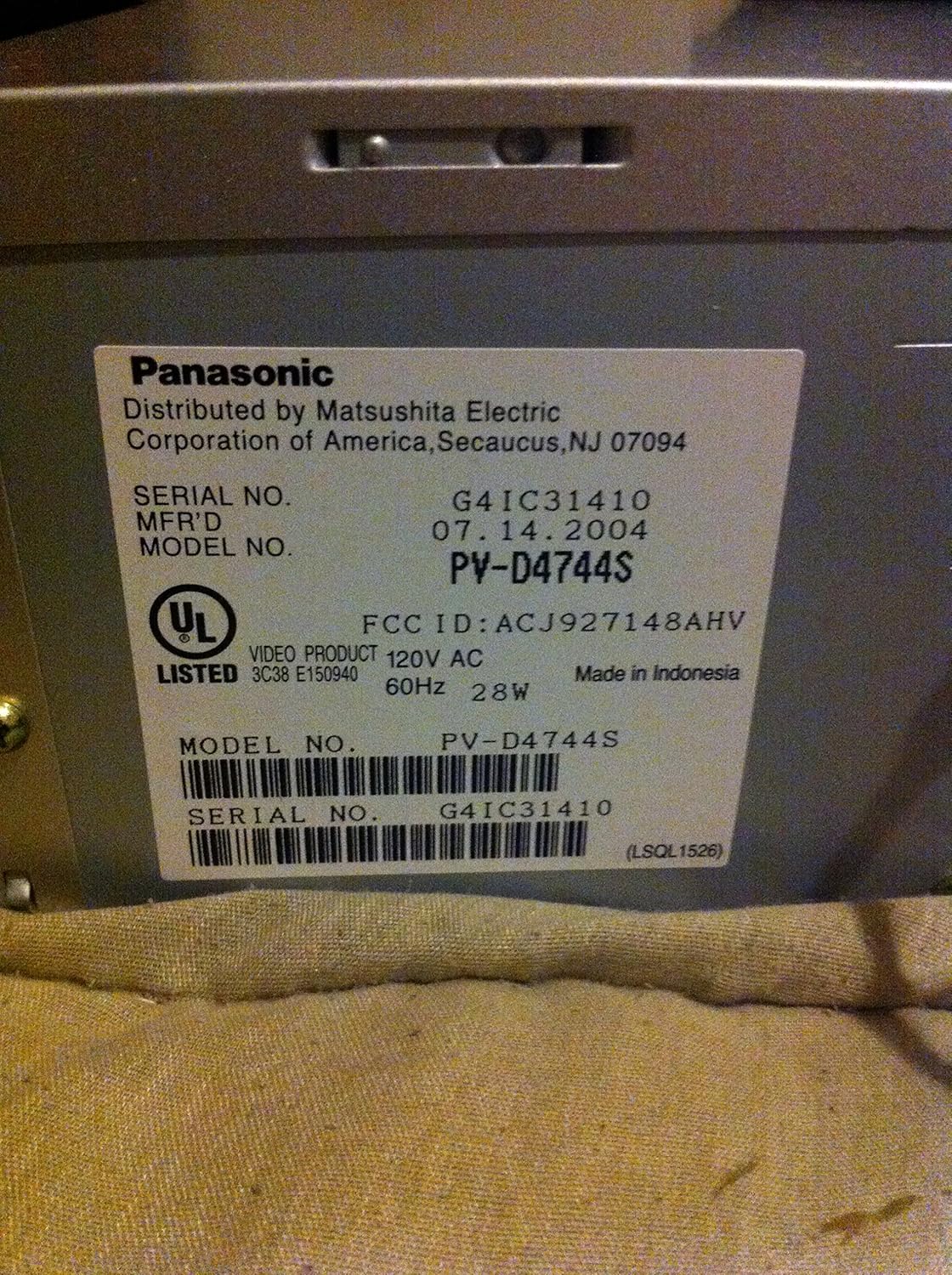 Panasonic PVD4744S Progressive Scan DVD VCR Combo Silver