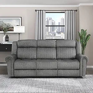 Lexicon 194840174899 Dakota Manual Reclining Sofa Charcoal