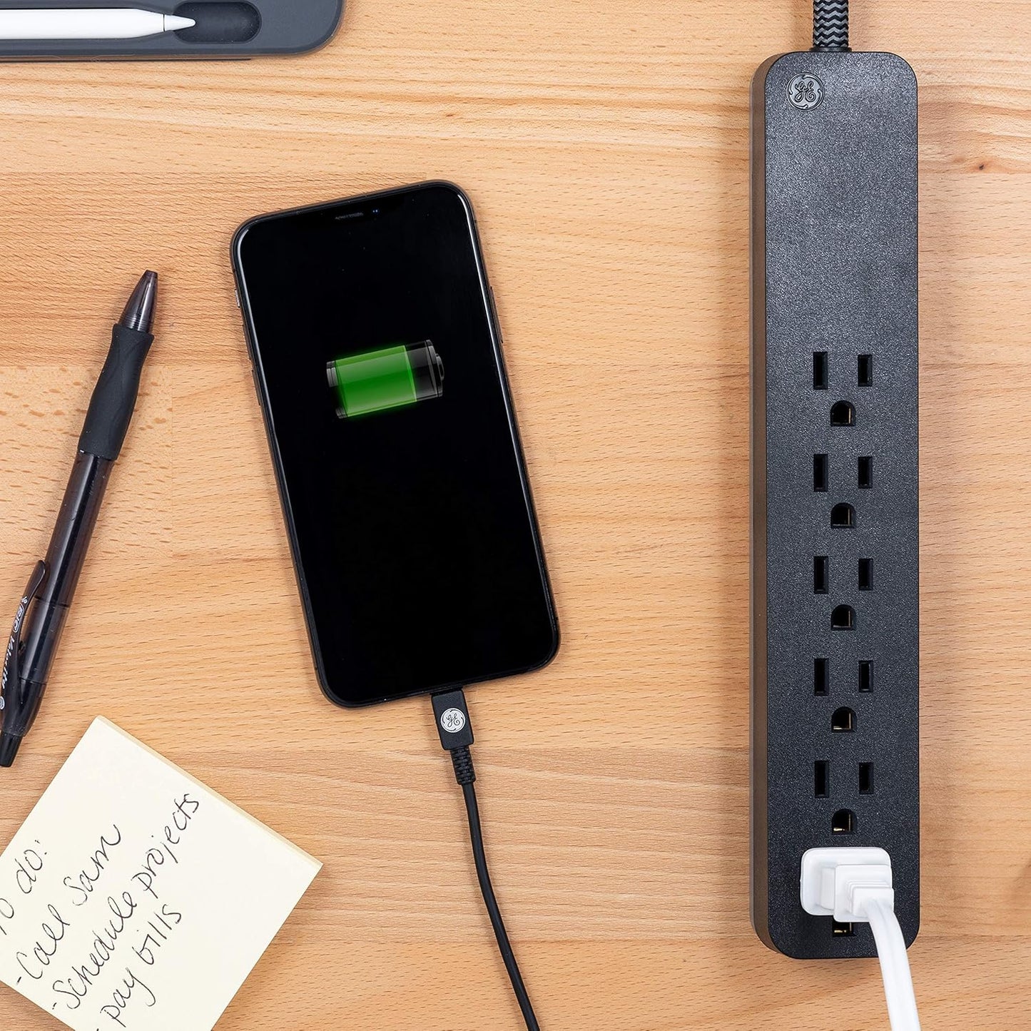 GE UltraPro 44070 6 Outlet Surge Protector Braided Cord