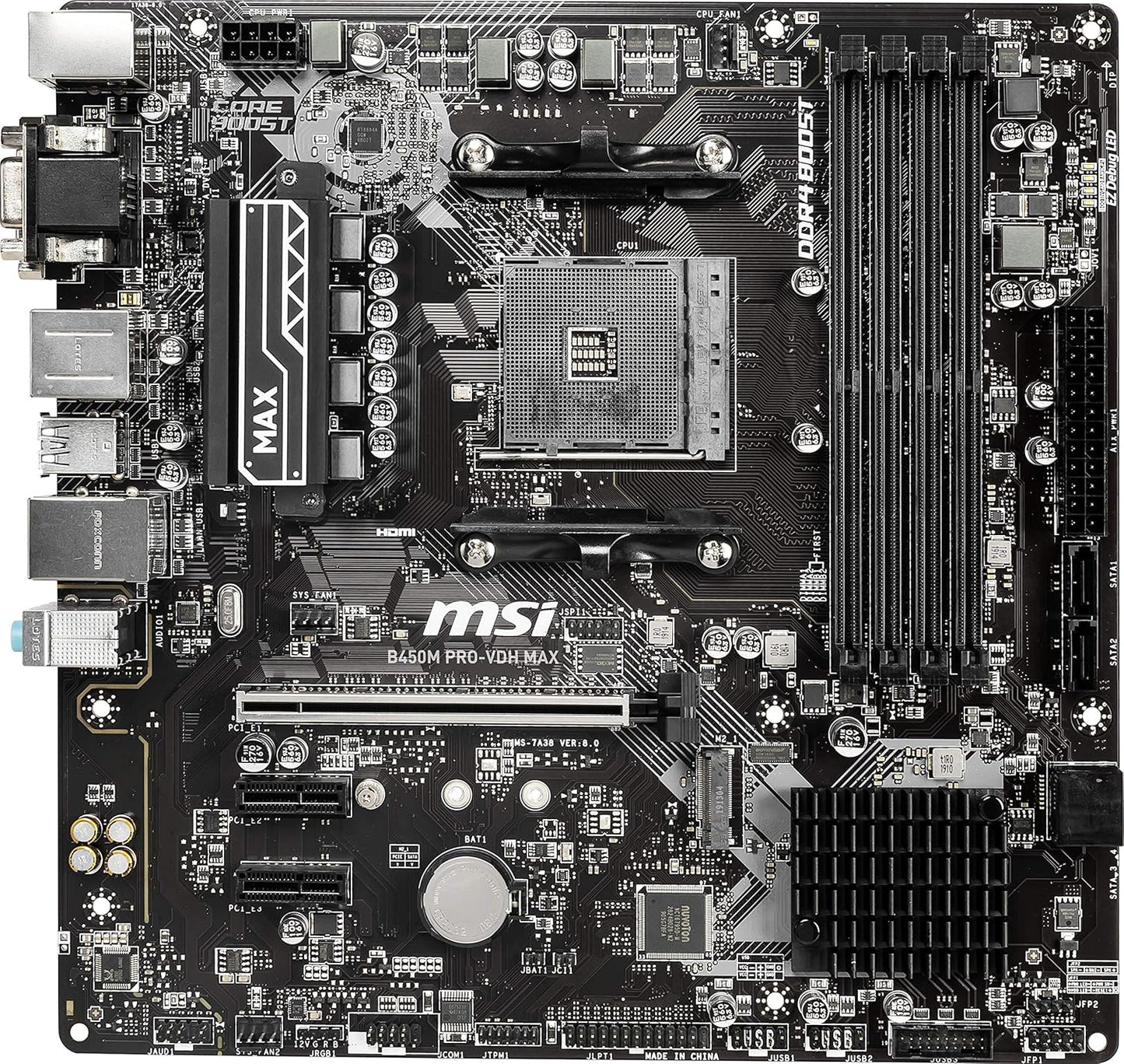 MSI B450PVDHMAX AMD Ryzen AM4 Micro-ATX Motherboard