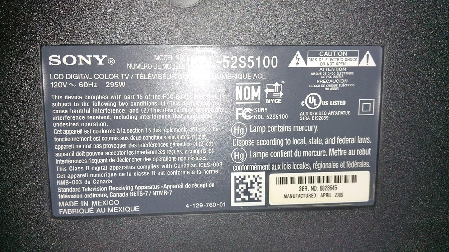 Sony KDL-52S5100 52-Inch Bravia 1080p LCD HDTV