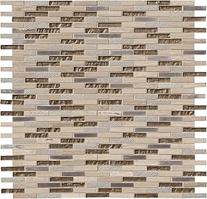 MSI Diamante Brick Blend Glass Stone Mosaic Tile Sample — main product image