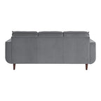 Lexicon 194840166702 Vera Gray Velvet Living Room Sofa