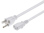 Monoprice 143180 3ft White Power Cord - NEMA 5-15P to C13
